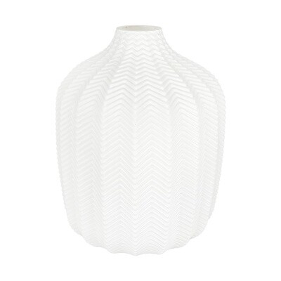 Chevron Pattern White Vase