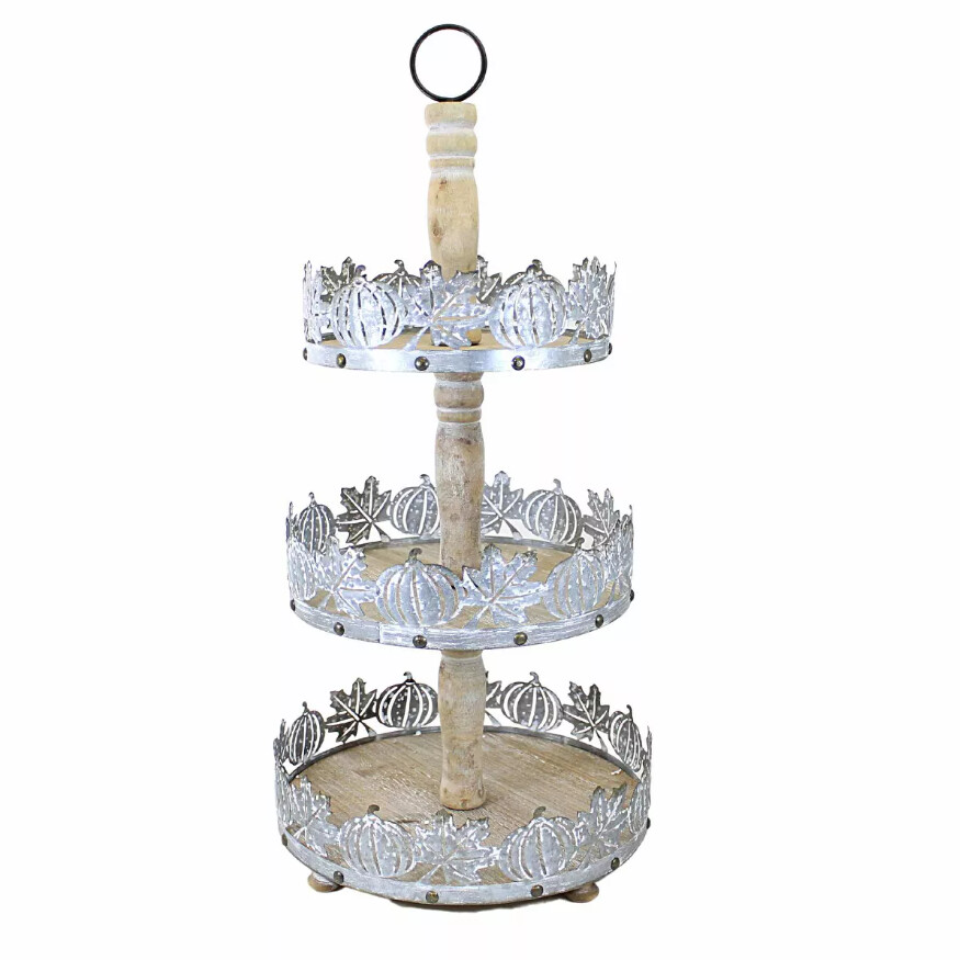 Pumpkin 3 Tier Pedestal Stand