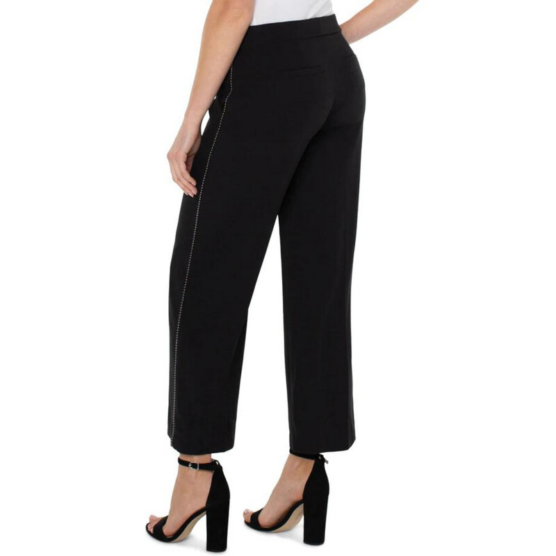 Liverpool Wide Leg Ankle Trousers With Embellished Stripe