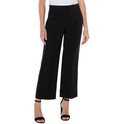 Liverpool Wide Leg Ankle Trousers With Embellished Stripe