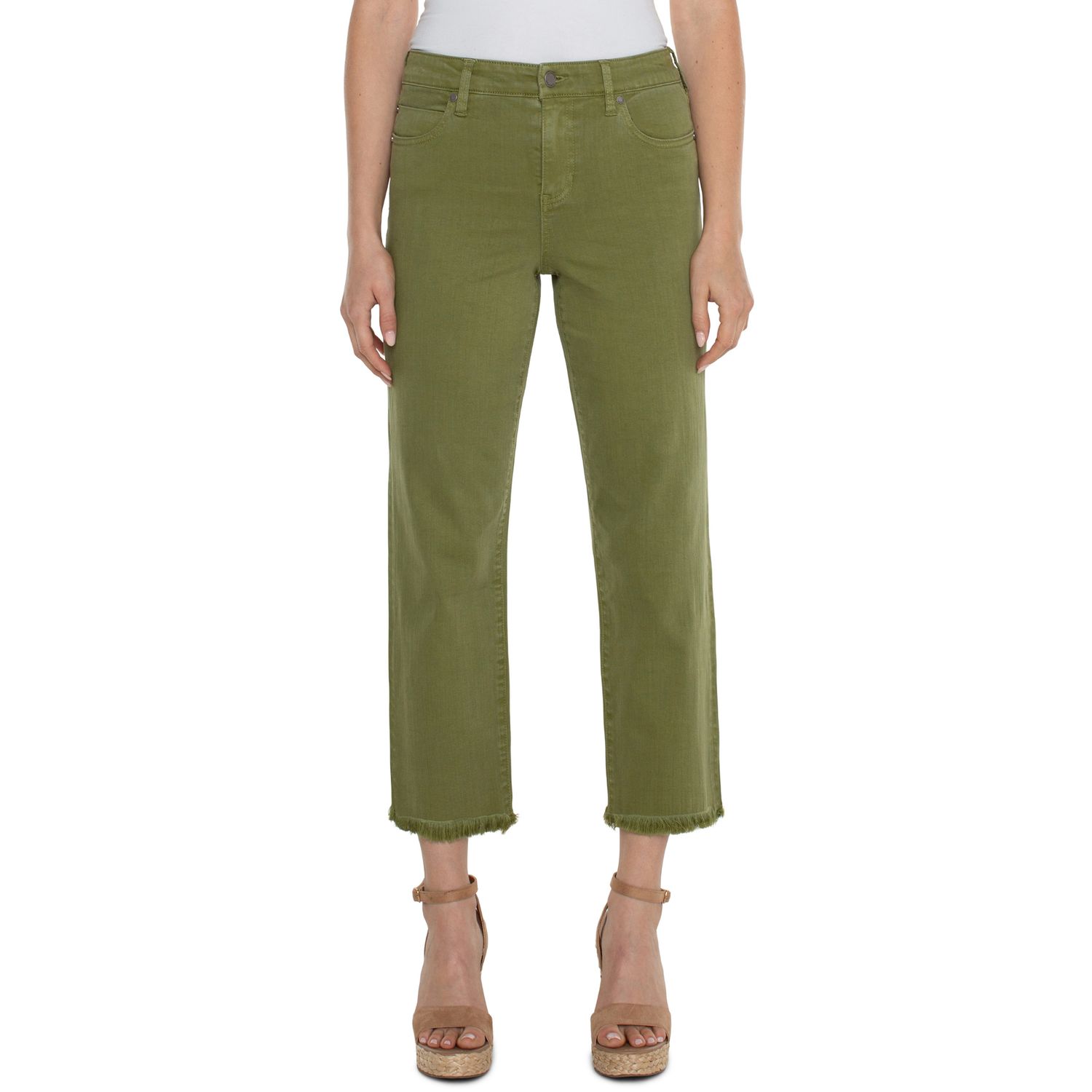 Liverpool Eucalyptus Kennedy Crop Straight Pants