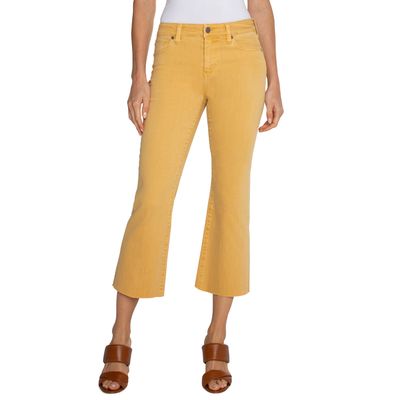 Liverpool Flaxen Gold Hannah Cropped Flare Pants