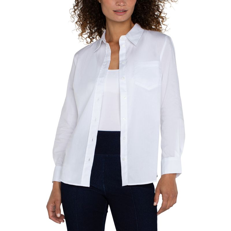 Liverpool White Classic Fit Button Front Shirt