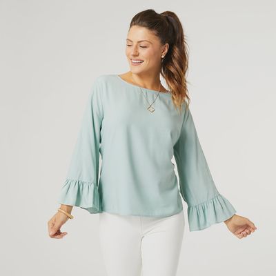 Coco &amp; Carmen Aubrielle Top With Ruffle Sleeves
