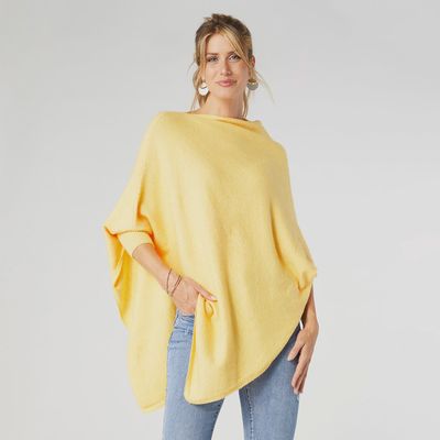 Coco &amp; Carmen Dylan Sunburst Yellow Sweater Poncho