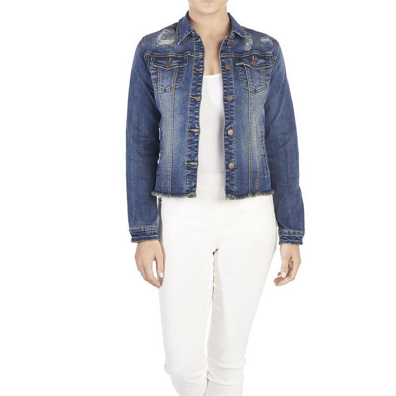 Coco &amp; Carmen OMG Distressed Medium Denim Jacket