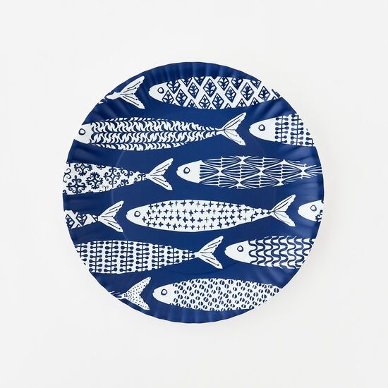School Of Fish Melamine Circle Platter