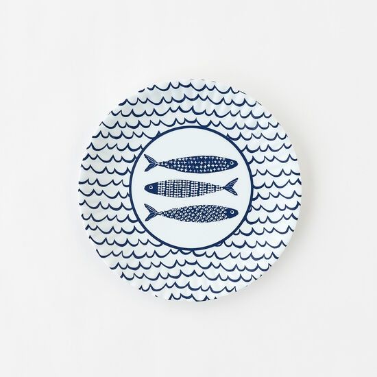School Of Fish Melamine Plate Set, Size: Dinner