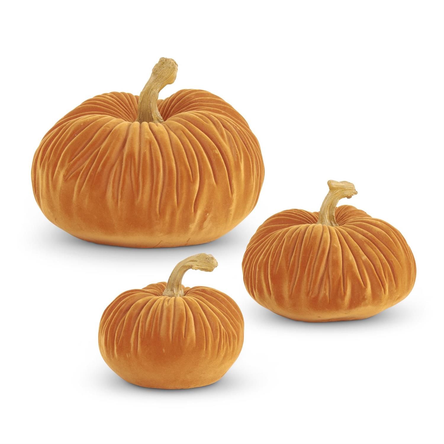 Resin Orange Velvet Pumpkin