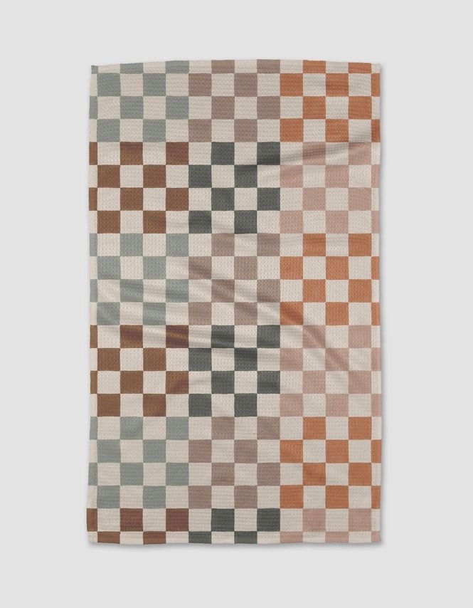 Geometry Tea Towel, Type: Autumn Checkers