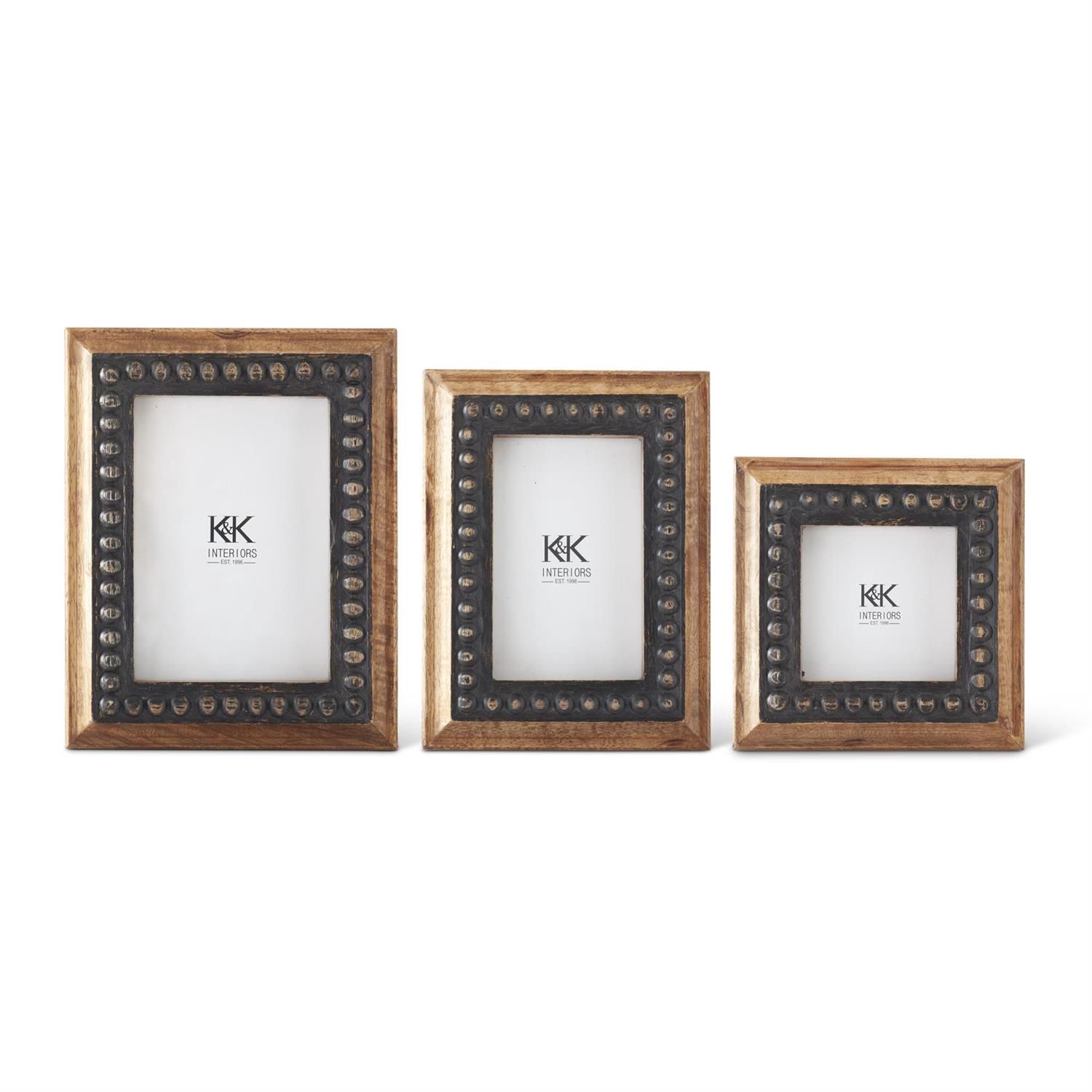 Black Rivet &amp; Wood Photo Frames