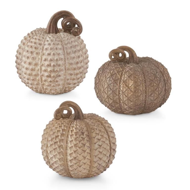 Antique Inspired Gold Textured Pumpkin