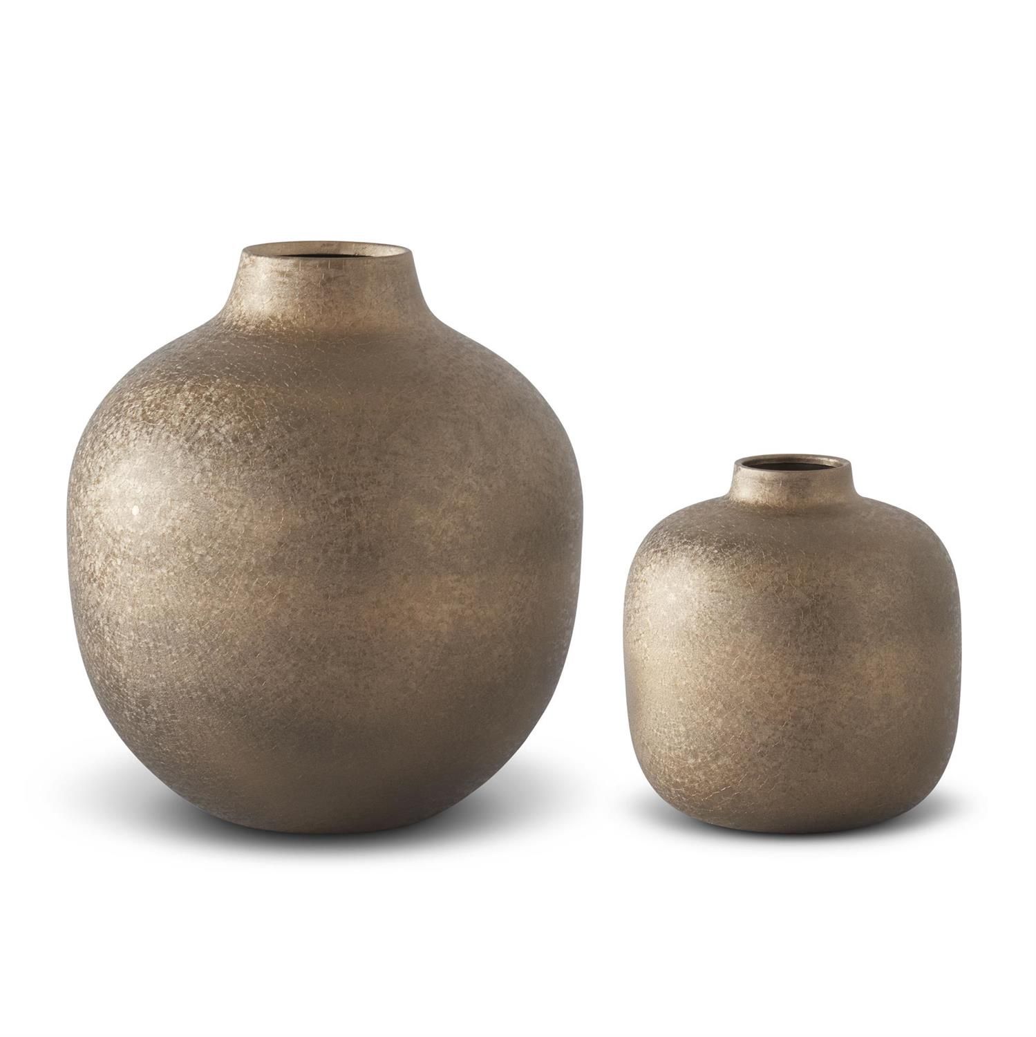 Metal Cracked Brown Vase