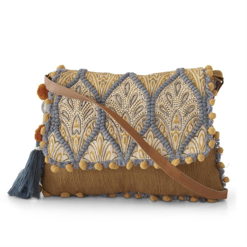 Mustard &amp; Grey Beaded Bags