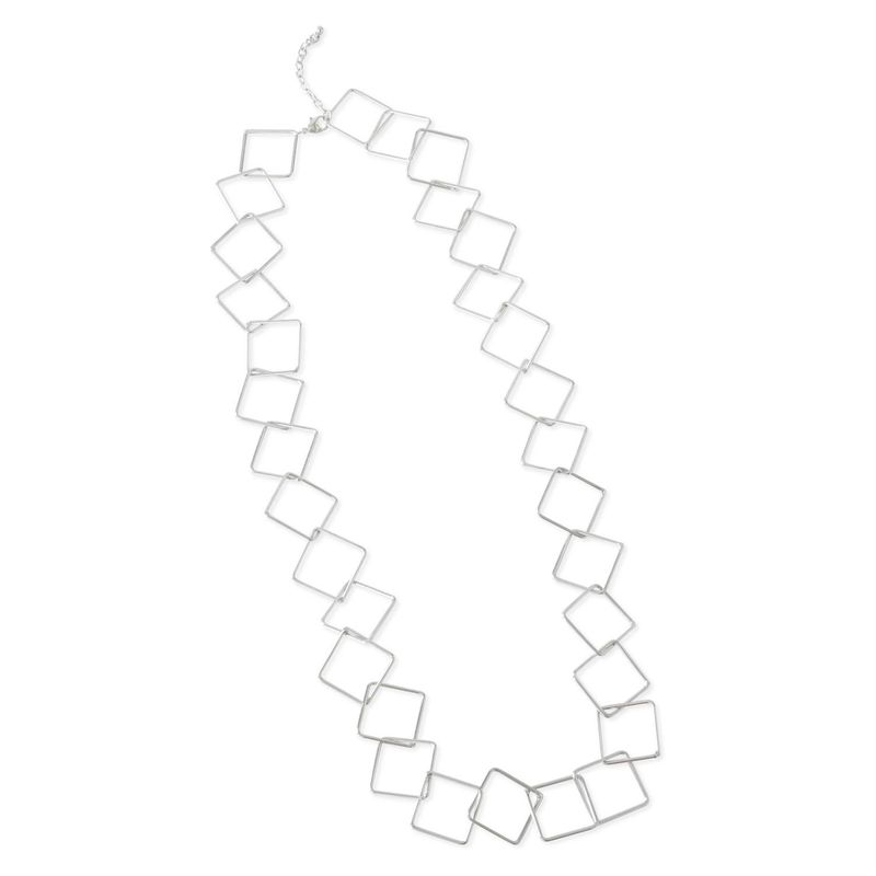 Open Square Link Chain Necklace