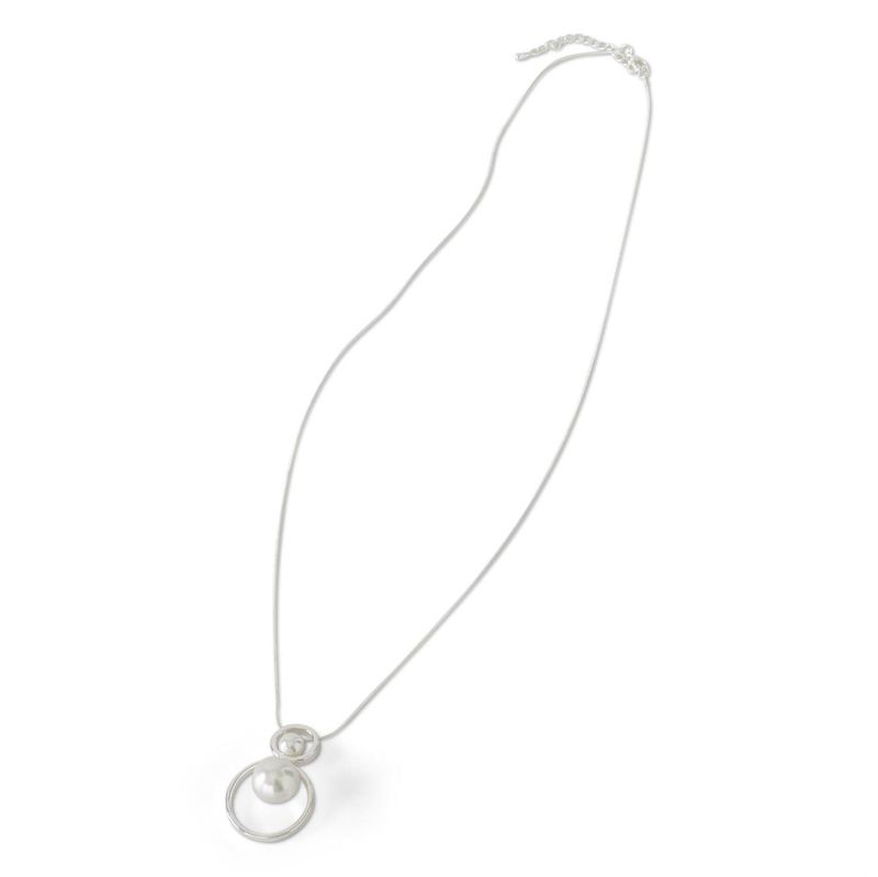 Two Pearls Silver Pendant Necklace