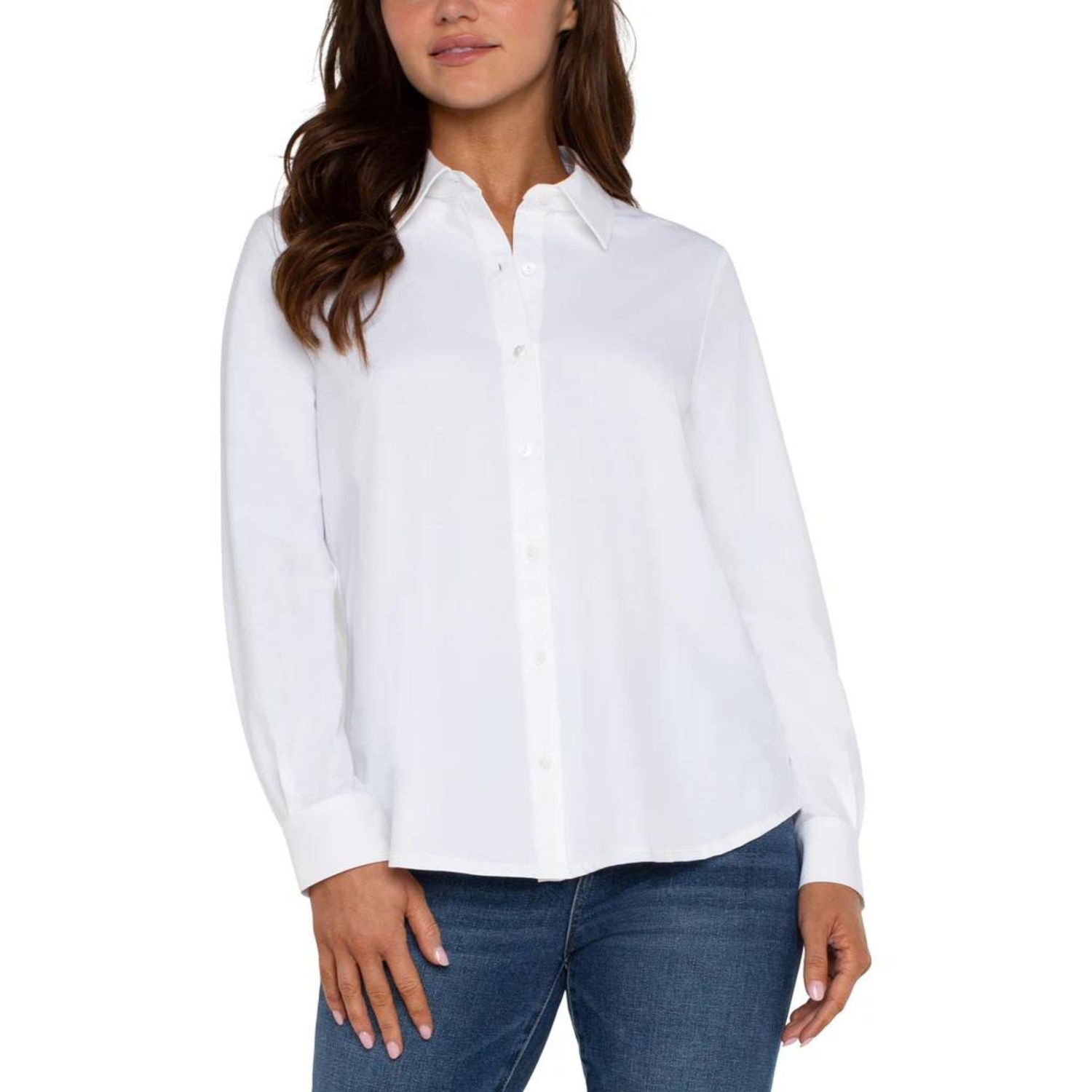 Liverpool White Long Sleeve Button Up Shirt