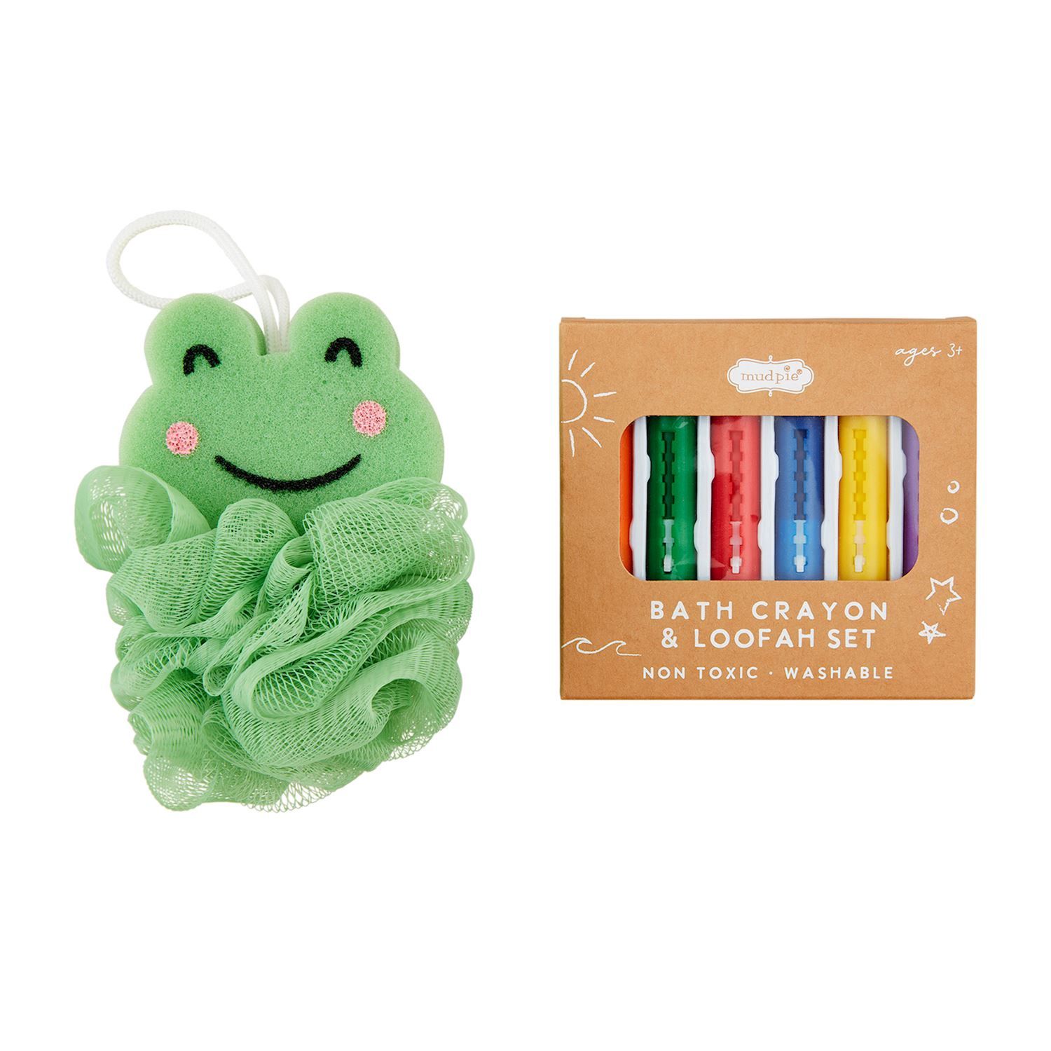 Loofah &amp; Bath Crayon Set, Type: Frog