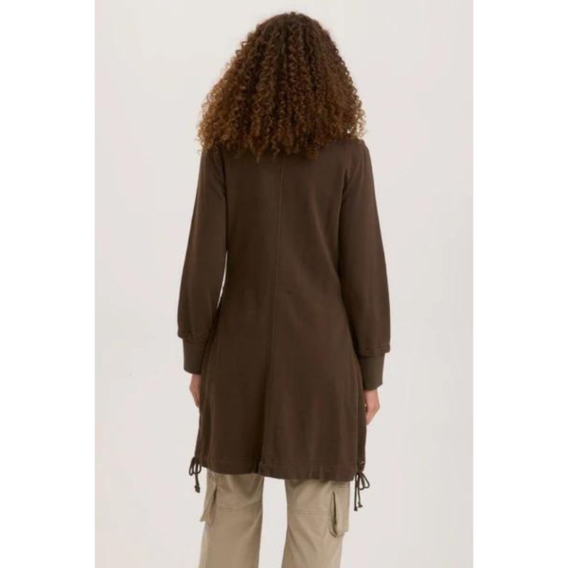 Wearables Charcoal Fleece Funnel-Neck Longcoat