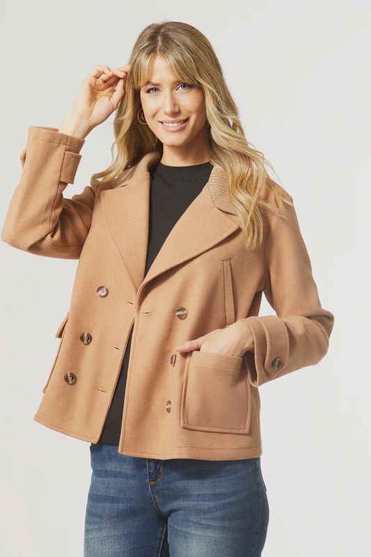 Coco &amp; Carmen Melora Double Breasted Camel Jacket