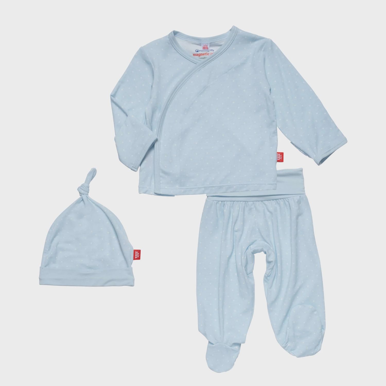Pin Dot Kimono &amp; Hat Set, Size: Newborn, Colour: Blue