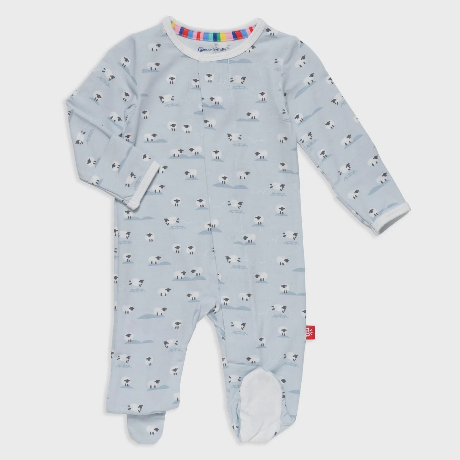 Baa Baa Baby Modal Magnetic Footie, Size: Newborn, Colour: Blue