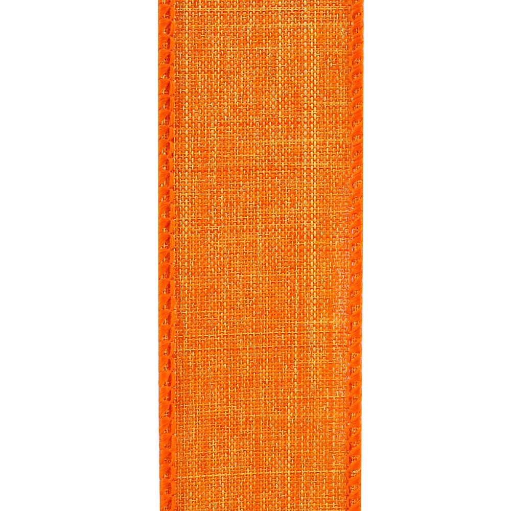 Everyday Linen Orange Wire Edge Ribbon