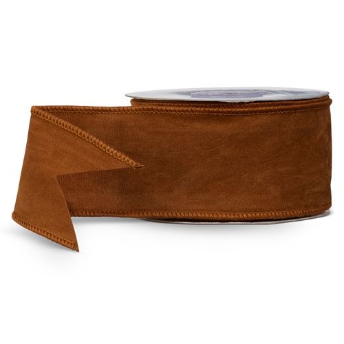 Brown Cognac Suede Ribbon