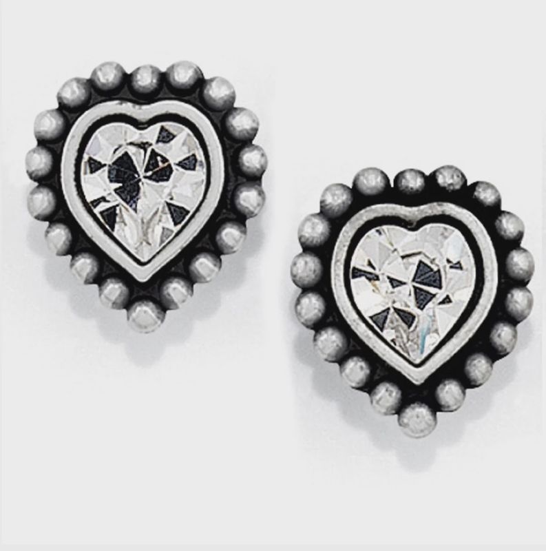 Silver Shimmer Heart Earring