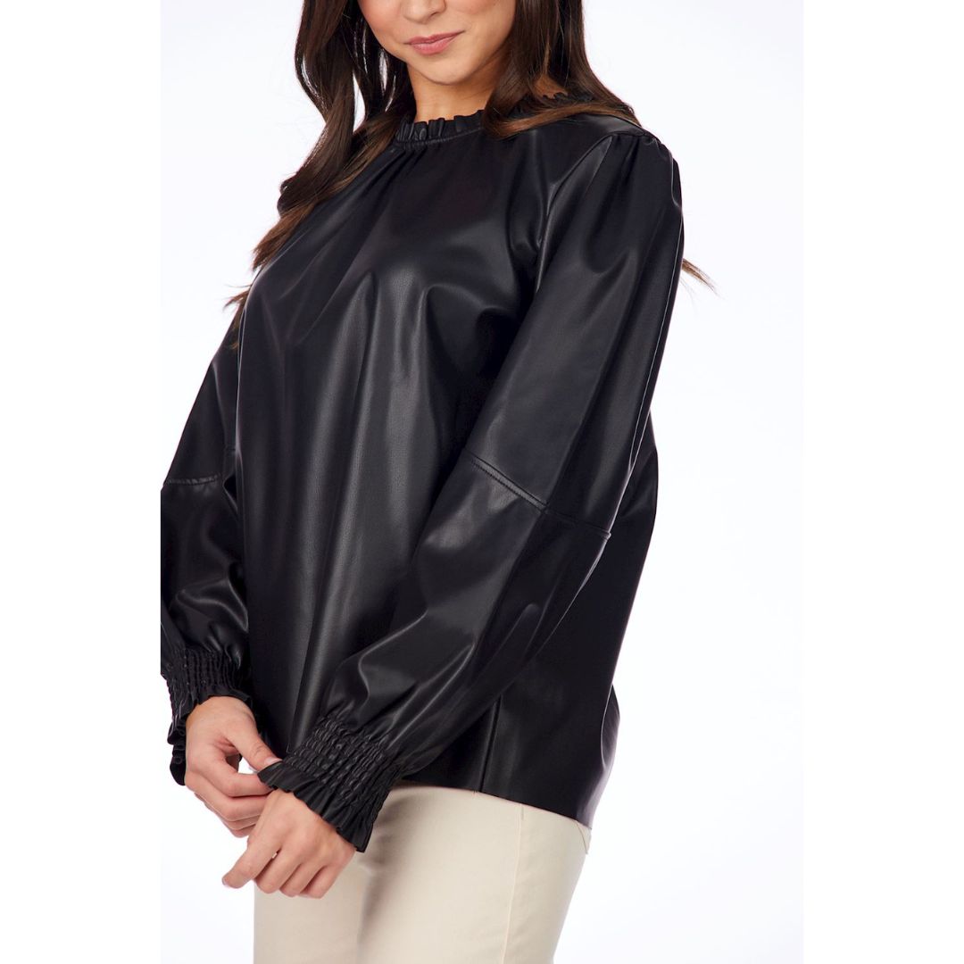 Mudpie Black Putnam Leather Top