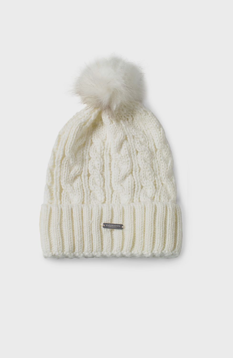 Liverpool Faux Fur Poof Beanie, Colour: Snow White