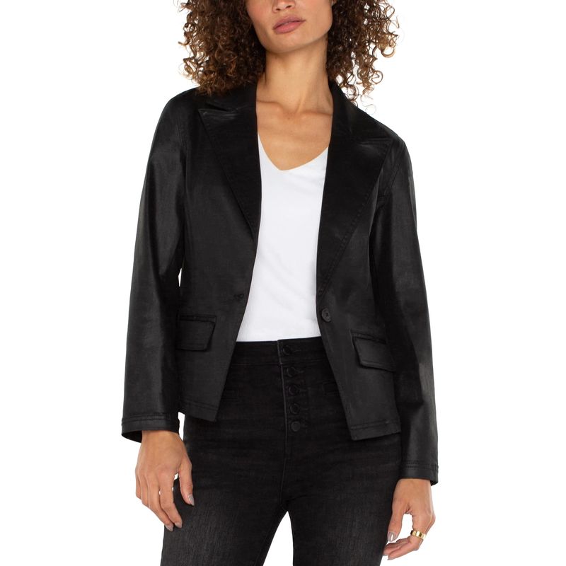 Liverpool Black Notch Collar One Button Jacket