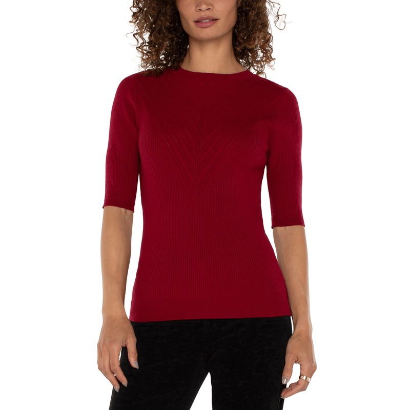 Liverpool Ruby Funnel Neck Elbow Sleeve Shirt