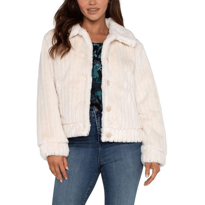 Liverpool Cream Fur Trucker Jacket