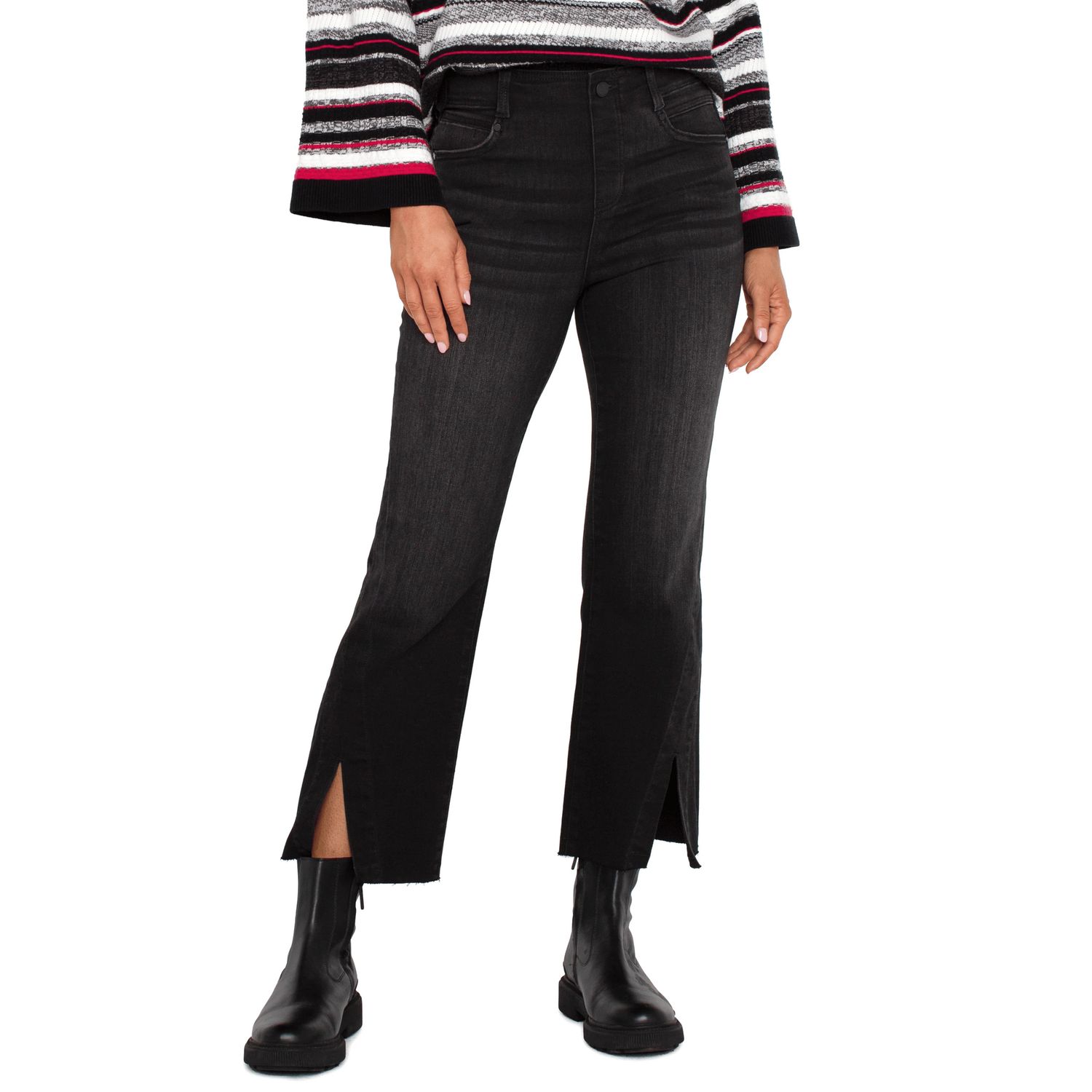 Liverpool Lost Creek Black Gia Glider Crop Jeans