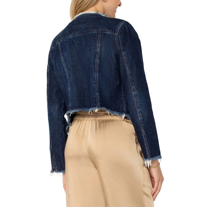 Liverpool Davidson Cropped Frayed Jean Jacket