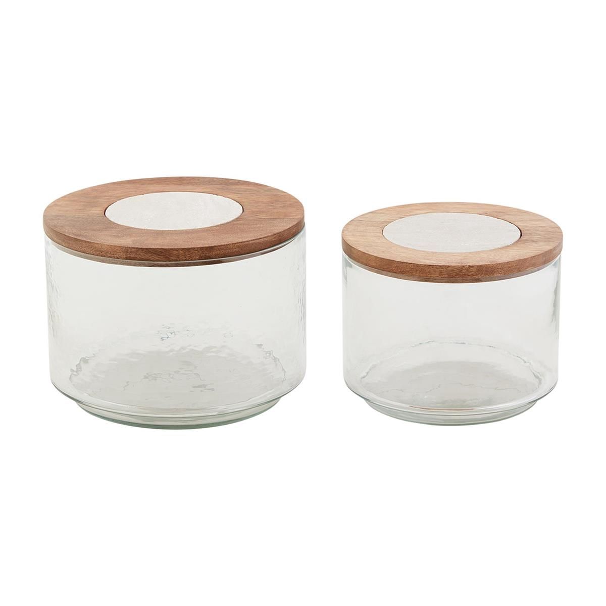 Wood Lidded Glass Bowl