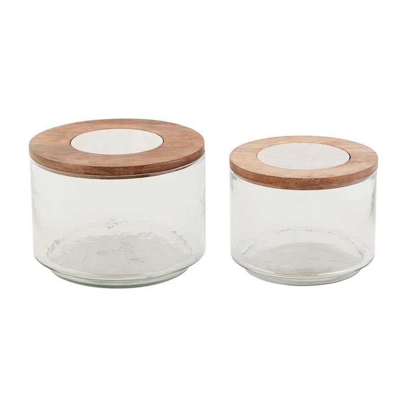 Wood Lidded Glass Bowl