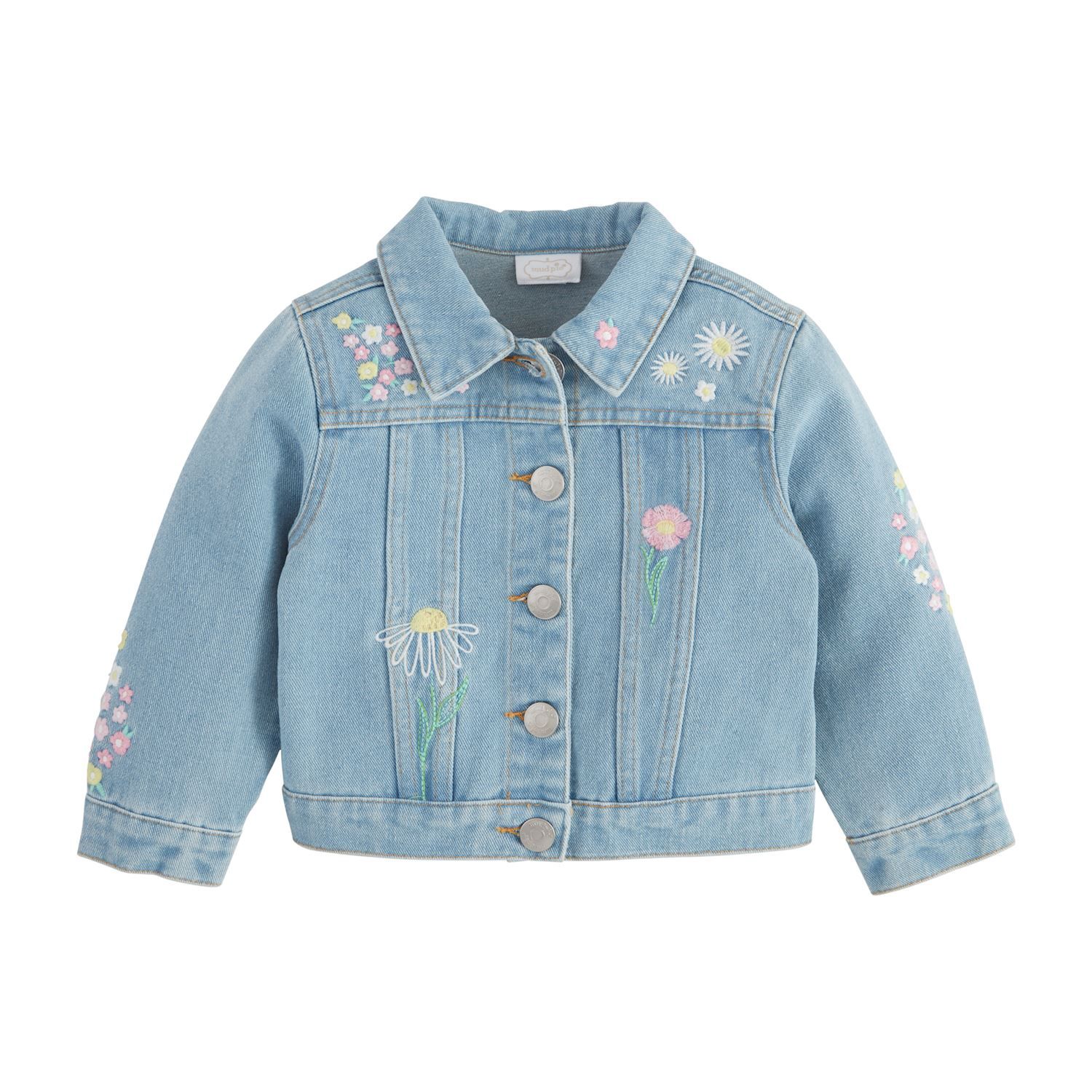 Floral Embroidered Denim Jean Jacket