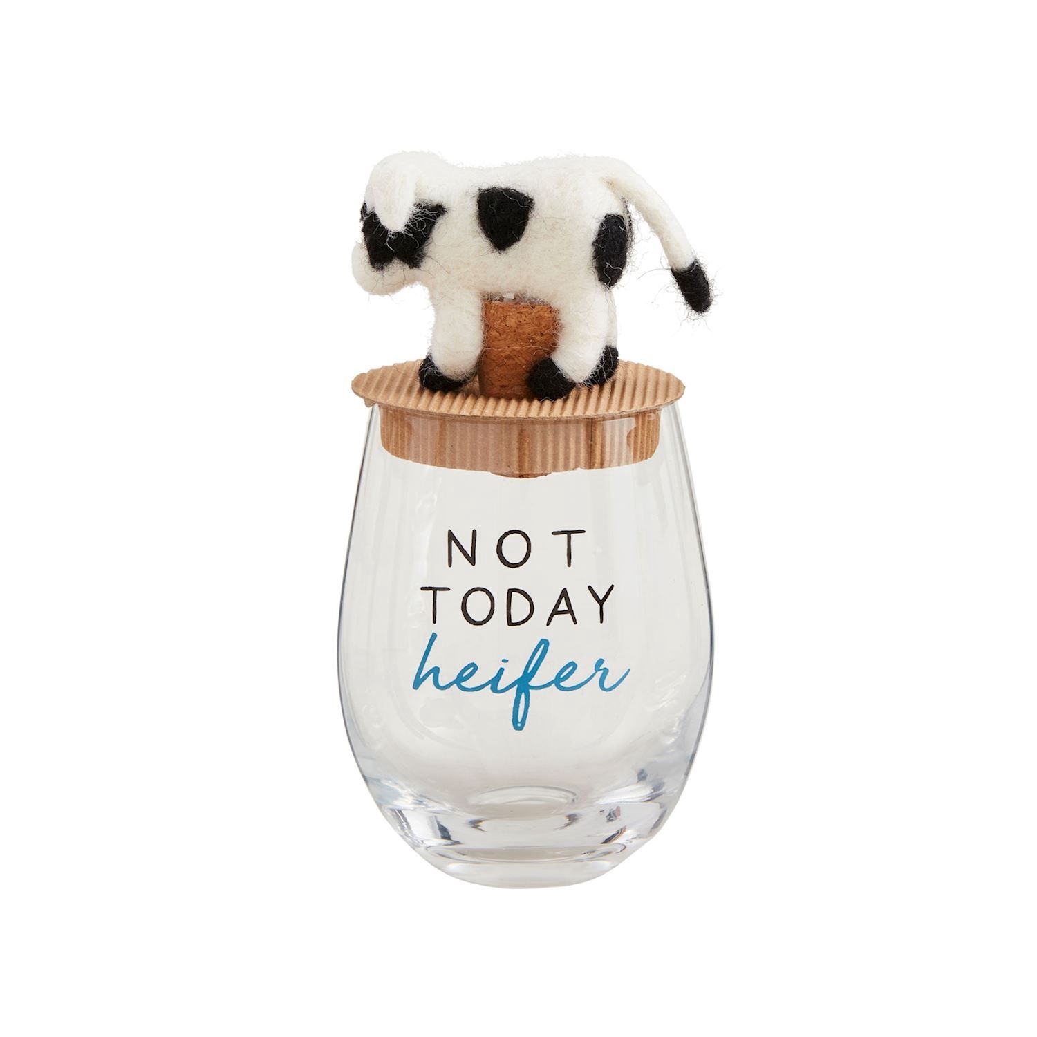 Funny Animal Wine Glass &amp; Topper Set