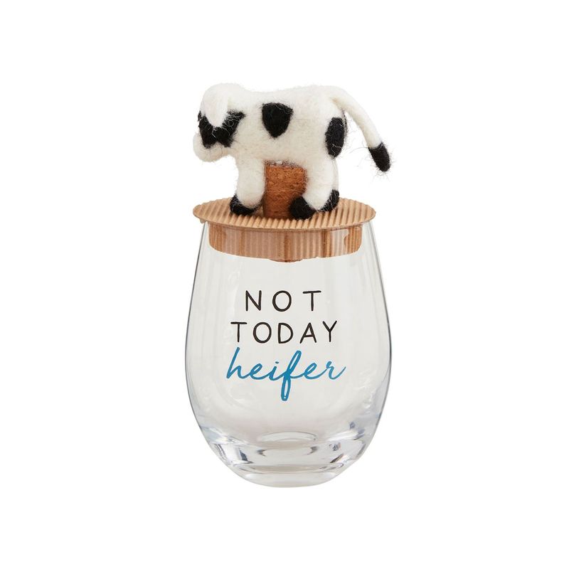 Funny Animal Wine Glass &amp; Topper Set