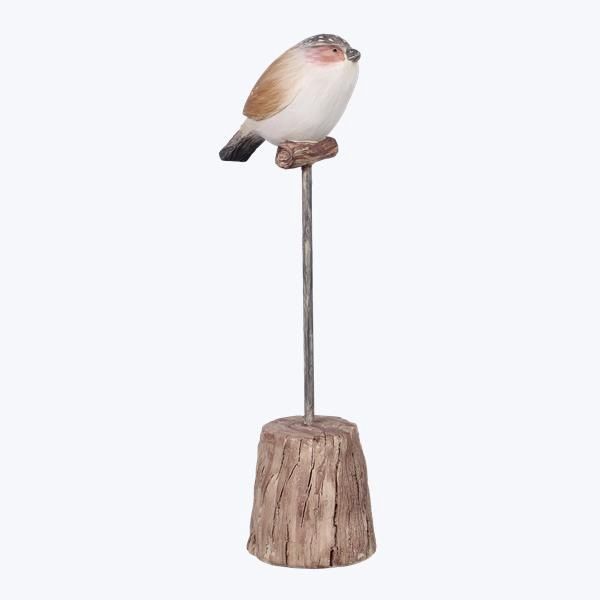 Resin Bird On Wood Stump, Type: Perched On Stand
