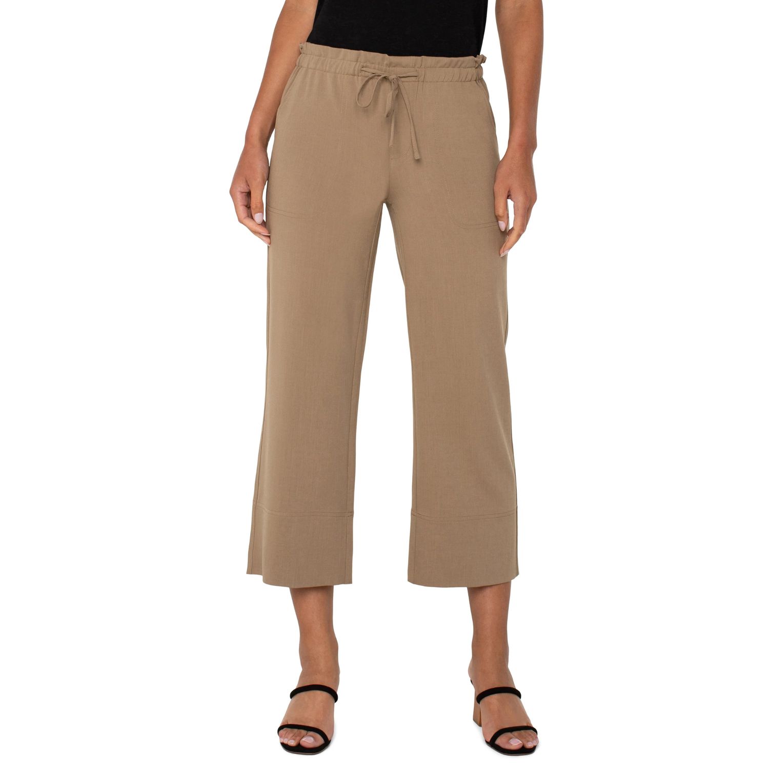 Liverpool Palo Santo Tan Pull On Wide Leg Pants