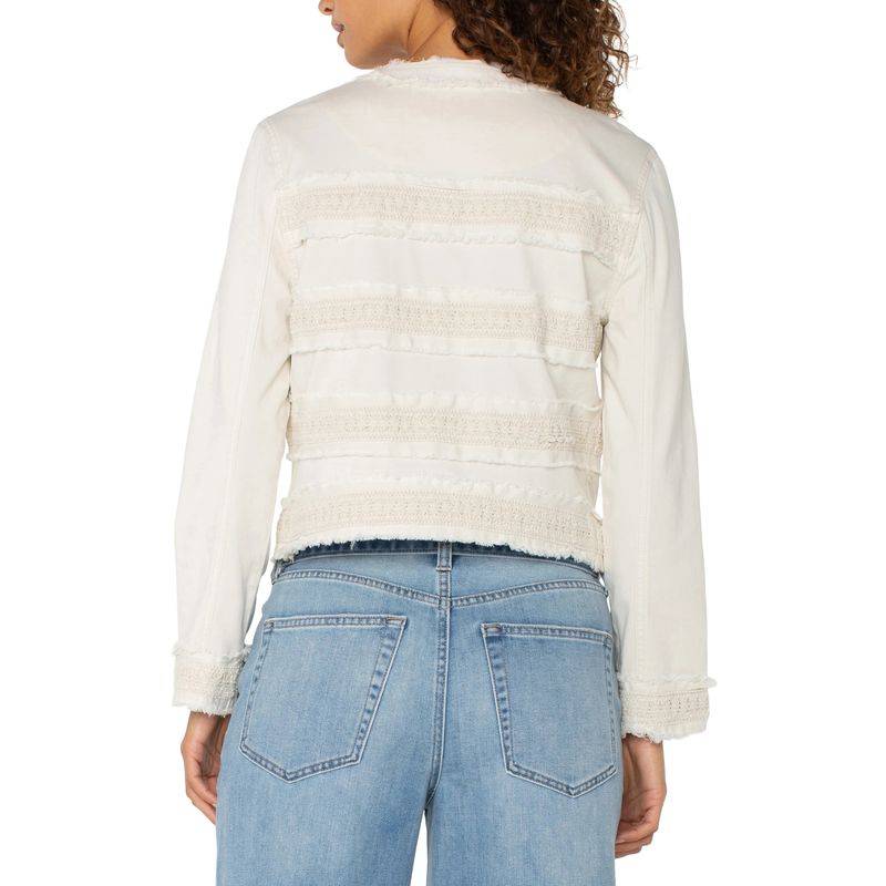 Liverpool Bone Cream Collarless Lace Jacket