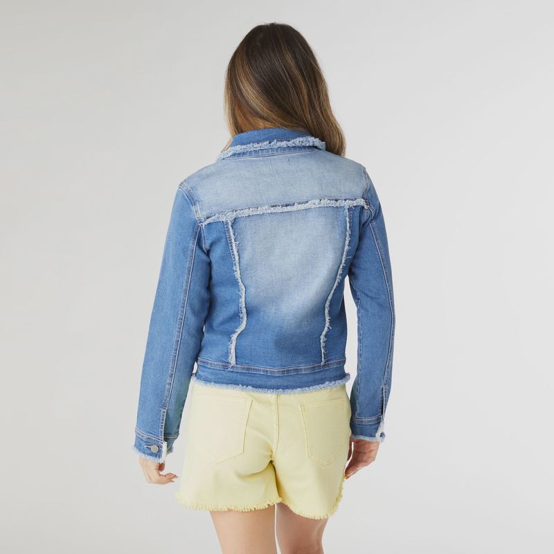 Coco &amp; Carmen Everstretch Denim Jacket With Fringe