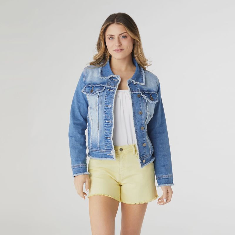 Coco &amp; Carmen Everstretch Denim Jacket With Fringe