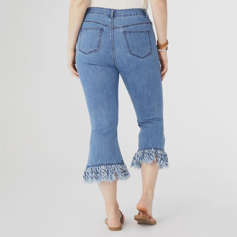 Coco &amp; Carmen Medium Wash Bamboo Soft Flare Capri