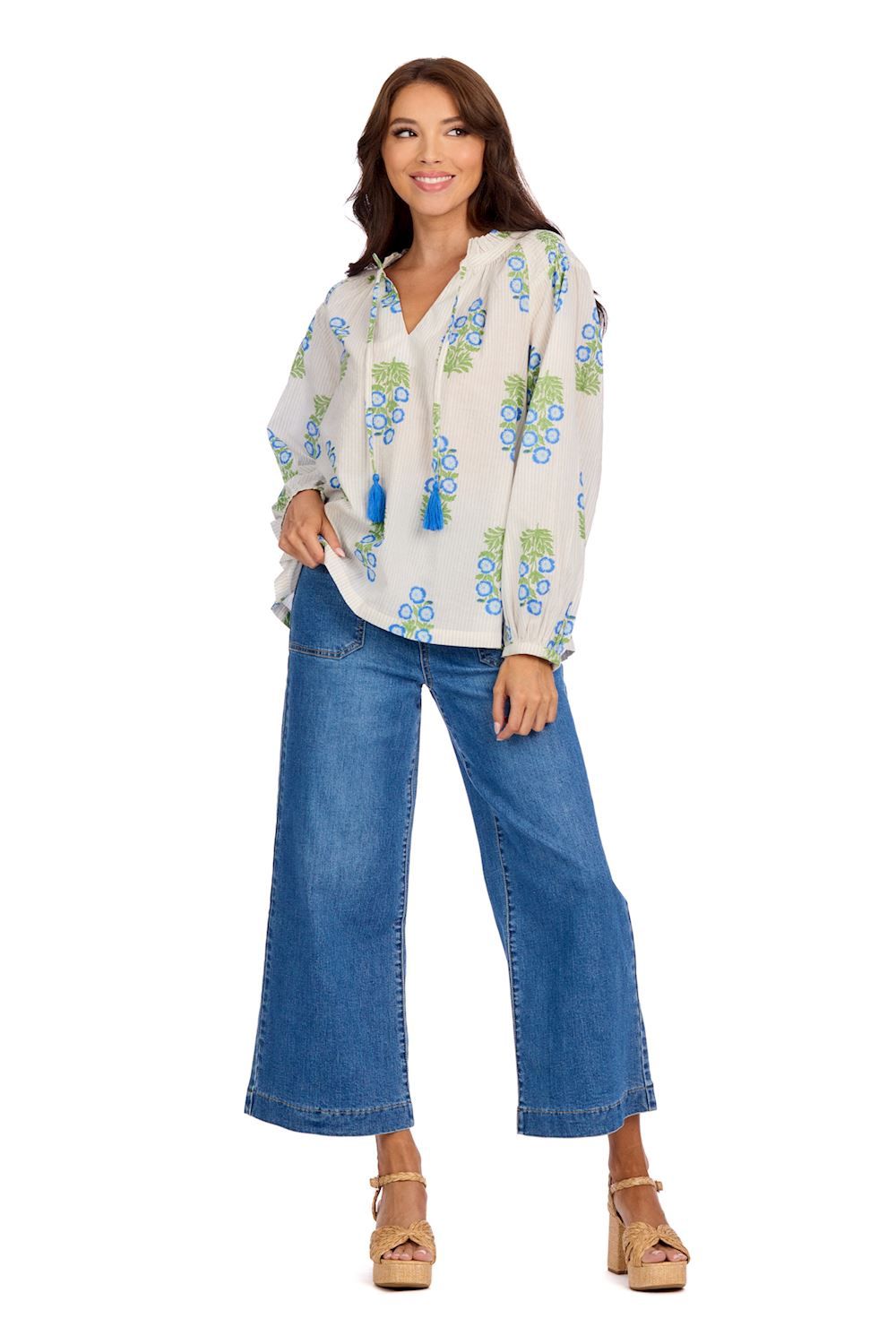 Mudpie Long Sleeve Patterned Jenaleigh Top