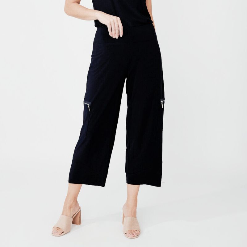 Compli K Black Knit Zipper Pants