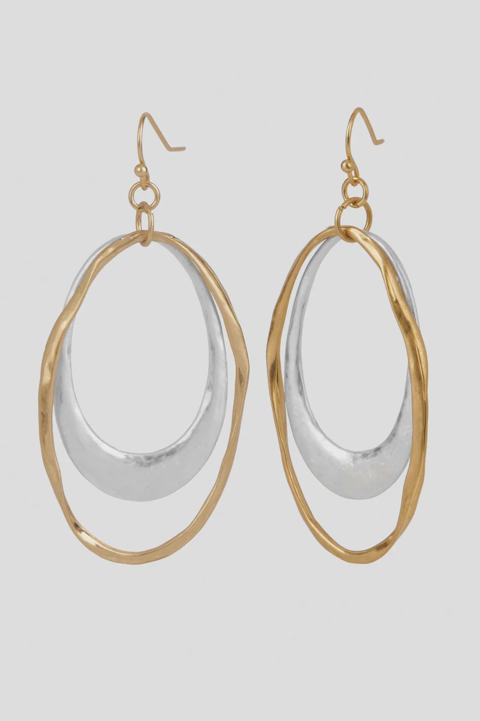 Whispers Earrings, Type: Mixed Metal Double Oval